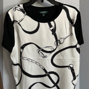 Ralph Lauren Black and White Chain Shirt (L)